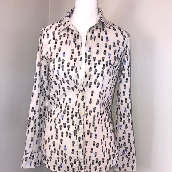 J.Crew Pineapple Shirt Size XXS​​​​ - Picture 1 of 6